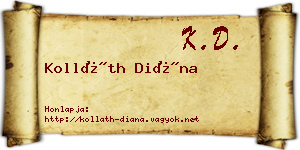 Kolláth Diána névjegykártya